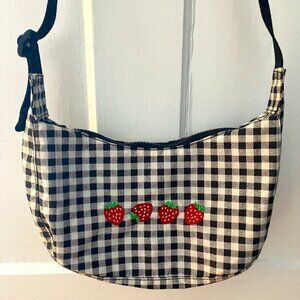 Baggu Small Crescent Bag with custom embroidery